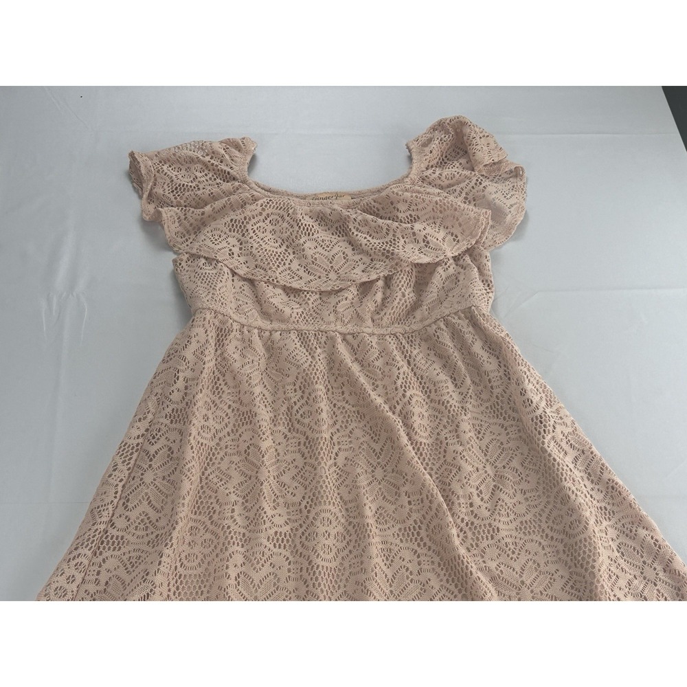 Ginger Jar Maternity Dress Women's S Blush Pink Lace Boho Baby Shower Fit Flare